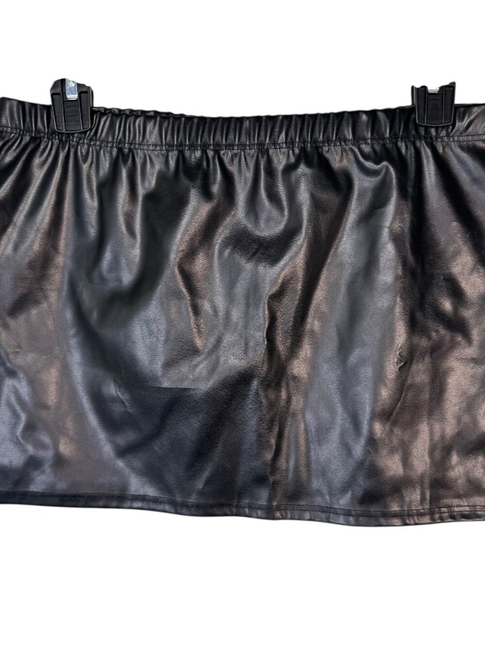 Pretty Little Thing Black Faux Leather Pleather Mini Skirt Goth Punk Emo Club 8